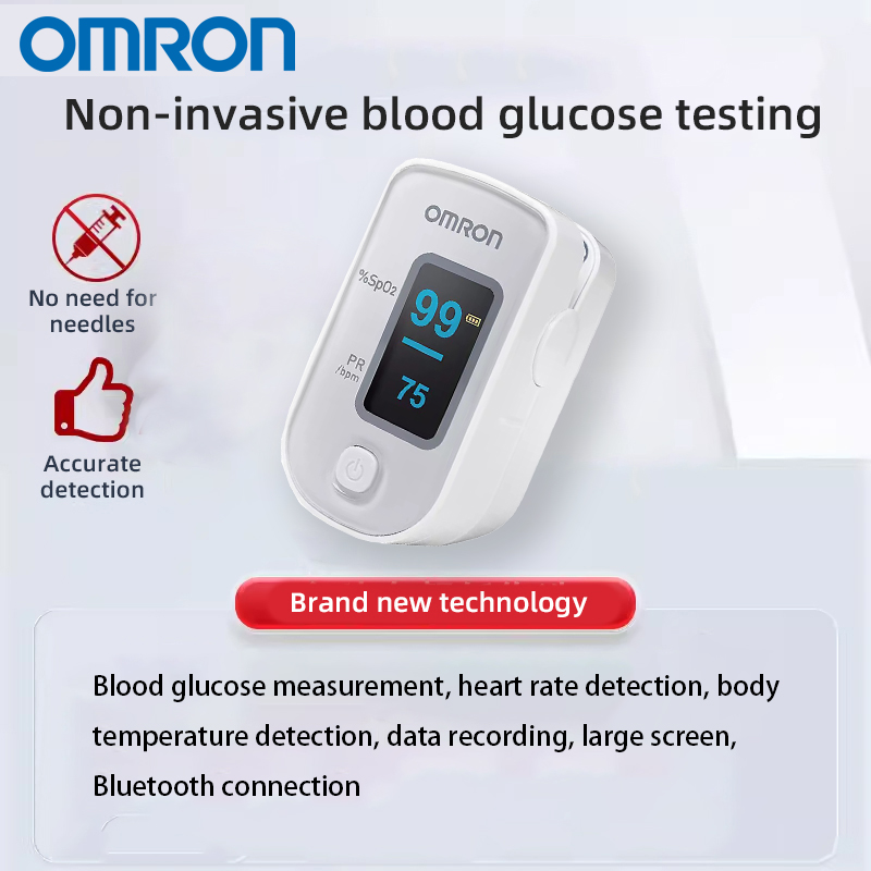 Multi-language menu, blood sugar measurement, heart rate detection, body temperature detection, data recording, large screen, Bluetooth connection